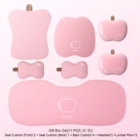 Housse de siège de voiture en polyester peluche Apple Happiness, ensemble complet, motif dessin animé, hiver, 12 pièces, protection pour Golf Civic arrière, rouge rose