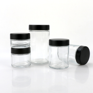 Venta al por Mayor de Frascos de Vidrio Transparentes de Boca Ancha Personalizables, Capacidades de 1oz-18oz, Tapa de Rosca, Recargables, Serigrafía - Product Image 1