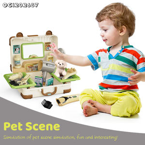 Okul öncesi erken eğitici oyuncaklar köpek peluş Pet oyuncaklar ve aksesuarları bavul saklama kutusu ile set ithalatı çin oynamak için taklit - Product Image 3