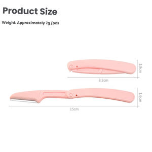Lot de 3 rasoirs pliables roses pour microblading, tondeuse à sourcils et épilateur facial - Product Image 3