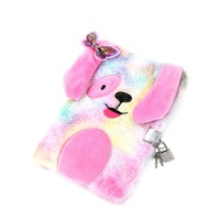Diario de estudiante de oso de dibujos animados A5 para niños con Cuaderno promocional de felpa con cerradura