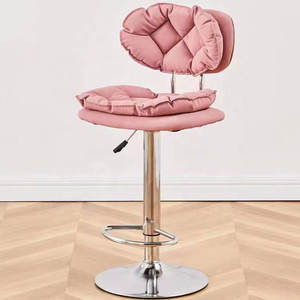 Ghế quầy bar cao bằng da PU cho câu lạc bộ, ghế quầy bar xoay cho nhà bếp, ghế đẩu quầy bar bằng nhung - Product Image 5