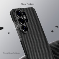 JOYPORODO V-K01 Coque magnétique antichoc en fibre d'aramide pour Samsung S26 S25 S24 Ultra Plus, ultra-fine et tendance en fibre de carbone