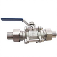 Vanne à boisseau flottant manuelle en acier inoxydable à trois pièces filetée bidirectionnelle Q21F-16P fournie par le fabricant pour la gestion de l'eau
