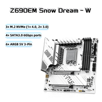 Carte mère JGINYUE Z690M Snow Dream-W avec 4 emplacements de mémoire DDR4 pour ordinateur de bureau