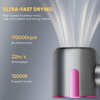 Sèche-cheveux ionique professionnel 1500W 110000 tr/min Moteur sans balais haute vitesse Ions négatifs Électrique Faible bruit Usage domestique et commercial