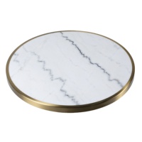 Lifepursue - Base en fonte avec bordure en laiton marbré véritable et finition en béton