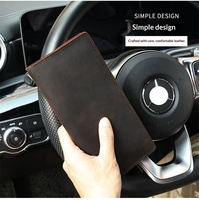 Dompet Pria Kulit Asli Berkualitas Tinggi Baiweishi Vintage, Banyak Slot Kartu, Anti RFID, Untuk Penggunaan Sehari-hari