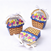 Boîtes en papier recyclables YZ écologiques pour emballages de paniers de fleurs, de bonbons de mariage et de cadeaux de fête, style artistique peint à l'huile