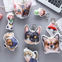 Personnalisé doux en peluche porte-clés oreiller charme personnalisé en gros jouet charme doux poupée dessin animé oreiller personnalisé Anime Photo porte-clés