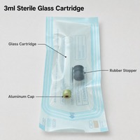 Cartouche en verre de 3 ml, stérilisée à l'oxyde d'éthylène, siliconée, dépyrrogénée, emballée individuellement, plongeur non assemblé, stockage de liquide multi-doses
