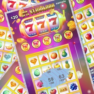 Loterie à gratter numérique Lucky 777 Mega Jackpot avec technologie de conception de taux de gain, taille, couleur et logo personnalisables - Product Image 1