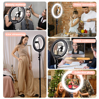Anneau lumineux rechargeable de 22 pouces avec trépied de 2m éclairage photographique caméra lumière vidéo Vlogging Kit équipement pour Tiktok