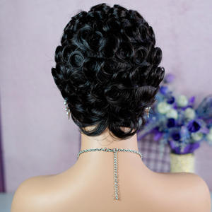 Perruques <span class=keywords><strong>Coupe</strong></span> <span class=keywords><strong>Courte</strong></span> Afro Crépus Bouclé Perruque 100% <span class=keywords><strong>Cheveux</strong></span> Humains Bouclés Brésiliens <span class=keywords><strong>Pour</strong></span> Femmes Noires Full Machine Perruques Courtes <span class=keywords><strong>Coupe</strong></span> Pixie - Product Image 6