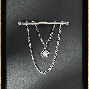 2023 Nieuwe Zirkoon Ingelegde Kruis Ketting Kwast Heren Shirt Kraag Pinnen Bar Groothandel - Product Image 5