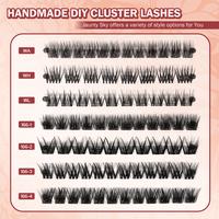 Kit d'extension de cils DIY à prix d'usine, en fibres PBT, effet naturel, pré-coupées, bande fine, courbure D, segments de cils, kit de bouquets de cils personnalisés