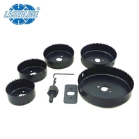 Kit de 8 scies cloches en acier au carbone pour le bois, avec mandrin et clé hexagonale, pour percer le bois, le PVC et les plaques de plâtre