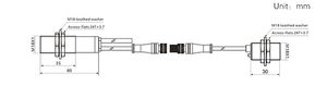 Capteur ultrasonique double feuille IP65 200kHz MUD-60N-200, portée 20~60mm, câble PUR 2m - Product Image 2