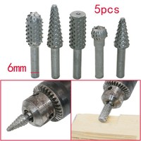 PMS 5 pièces ébavurage râpe rotative lime travail du bois forage gravure Durable en acier au carbone disque de sculpture sur bois avec tige