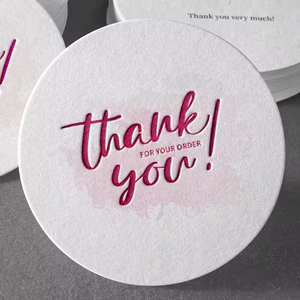 Cartes de Vœux de Remerciement Personnalisées en Papier Coton 600g Écologique, Gaufrées et Typographiées, Mat Luxe - Product Image 4