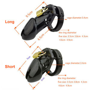 CB6000 Homme Long Court Réglable Chasteté Gode Blocage Forme <span class=keywords><strong>Tube</strong></span> Pénis Cock Cage ABS Dispositif Dick lock BDSM <span class=keywords><strong>Sex</strong></span> Toys Pour Hommes - Product Image 2