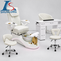 Fauteuil de pédicure spa pliable portable en gros avec bain de pieds à remous inclinable pour salon mobile