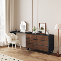 Tout en bois massif Nordic Modern Simple Bedroom Dressing Table Integrated Chest Drawers Corner Desk for Small Makeup Vanity