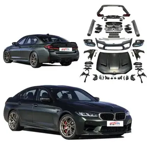 Kit Body reparasi Facelift otomatis, untuk BMW 5 Series F10 2010-2017 upgrade ke M5CS G30 gaya depan + belakang rok perakitan Bumper