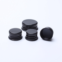Vente en gros 18mm 20mm 24mm 28mm Bouchons à vis en métal aluminium noir or argent Couvercles filetés en aluminium pour bouteilles bocaux