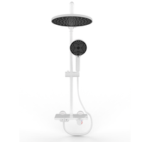 Promotion Nouveau Design Support Mural Moderne pour Douche de Salle de Bain en Laiton Chromé avec Cartouche Céramique, Jet Pluie Massant, OEM Blanc