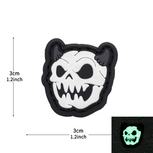 Badge tactique en PVC souple 3D en feutre, motif fantaisie Crâne, Dinosaure, Fossile, Mini, Petit, thermocollant pour vêtements - Product Image 5