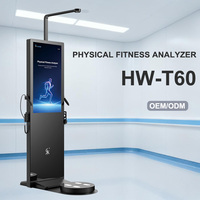 LEKA HW-T60 AI Kelas II Alat Uji Tinggi Badan, Berat Badan & Lemak Tubuh All-in-One dengan Pengujian Waktu Reaksi untuk Gym, Klinik, dan Komunitas
