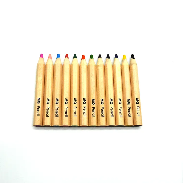 Pensil Warna Mini Jumbo Panjang 3.5 Inci Bentuk Heksagonal Timah Berwarna Berkualitas Tinggi