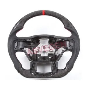 Custom Leather Car Steering Wheel control fit For Ford Raptor F150 2015 - 2020 with Multifunction Control Switch