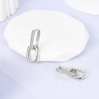 MULA Boucles d'Oreilles Créoles en Argent 925 pour Femme, Bijoux Tendance Forme Étoile et Cœur avec Pendentifs en Zircon