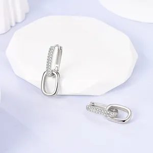 Hoa Cúc 925 Bạc Hoop Bông Tai Cho Phụ Nữ Hợp Thời Trang Sao Và Hình Trái Tim Zircon Thả Ban Đầu Đồ Trang Sức Thời Trang Với Pendientes - Product Image 4