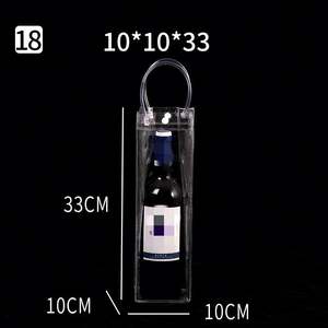Promotionele Aangepaste Logo Tube Handvat Transparante Pvc Wijn Ijszak Chill Bags Verpakking Transparant Cadeau Voor Gasten - Product Image 2