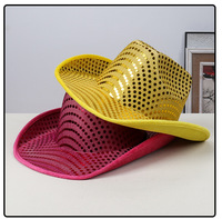 Cappello da Cowboy di Lusso per Halloween e Carnevale, Cappello Western con Paillettes Colorate, Accessorio per Spettacoli e Feste, Disponibile in Vari Colori