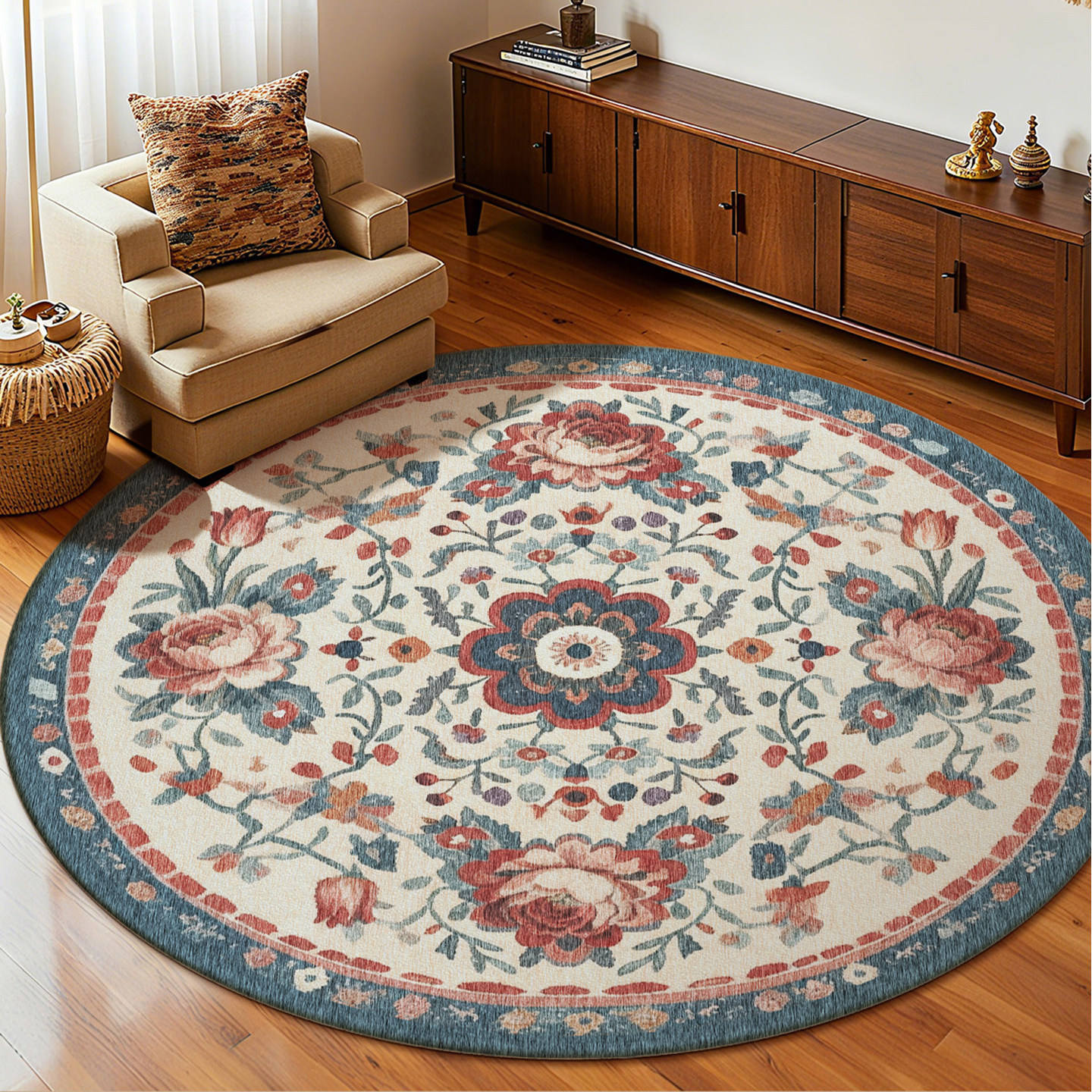 Patrón floral liso - redondo