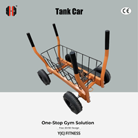 Carrito de Gimnasio con Cuatro Ruedas Resistentes, Cesta de Almacenamiento y Asas de Empuje y Arrastre, Modelo Q30 de YJCJ FITNESS para Equipos de Fitness Profesionales