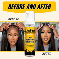 Mousse coiffante extra forte pour perruques, adhésif capillaire sans colle, effet fondant pour la dentelle, marque privée