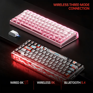 Clavier de jeu professionnel sans fil AULA HERO 68 <span class=keywords><strong>Air</strong></span>, taux de polling 8000 Hz, accents métalliques CNC, boîte à lumière diamant, trois modes - Product Image 6