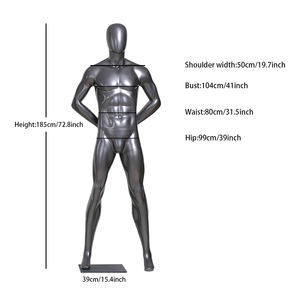 DE LIANG高級ファッション強い男性用ドレスフォームマネキンブラックゴールドグラスファイバー製スタンドポーズスポーツウェア用 - Product Image 3