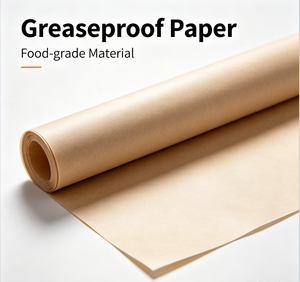 Wholesale white & Brown Kraft Greaseproof <b>Paper</b> Roll 40gsm 45gsm Food <b>Wrapping</b> <b>Paper</b> for Sandwich Burger Packaging - Product Image 4