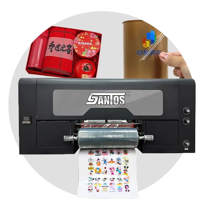 फैक्ट्री सप्लाई ए3 यूवी रोल टू रोल डीटीएफ प्रिंटर हॉट कोल्ड ट्रांसफर पेट फिल्म प्रिंटिंग मशीन लैमिनेटर के साथ