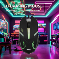 Souris de jeu optique JEDEL M66 ergonomique, filaire USB, éclairage LED 3D, 100 DPI, pour PC, ordinateur portable et ordinateur de bureau – Nouveauté très prisée
