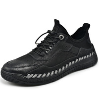 Chaussures de skate pour étudiants en mode, chaussures de marque en cuir de haute qualité, chaussures cousues à la main, mocassins, baskets de plein air, chaussures décontractées pour la marche