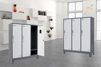 Casier métallique moderne à 3 colonnes avec serrure à clé – Conception modulaire durable et écologique, assemblage démontable, montage au sol pour