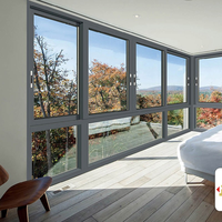 Ventana corredera de aluminio con diseño de parrilla de ventana de vidrio de aluminio arqueado superior