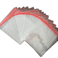 Sacs en plastique BOPP transparents, durables, autocollants, imprimés en héliogravure pour l'emballage de vêtements et de fourrures, 100 pièces, 14x20 pouces, refermables